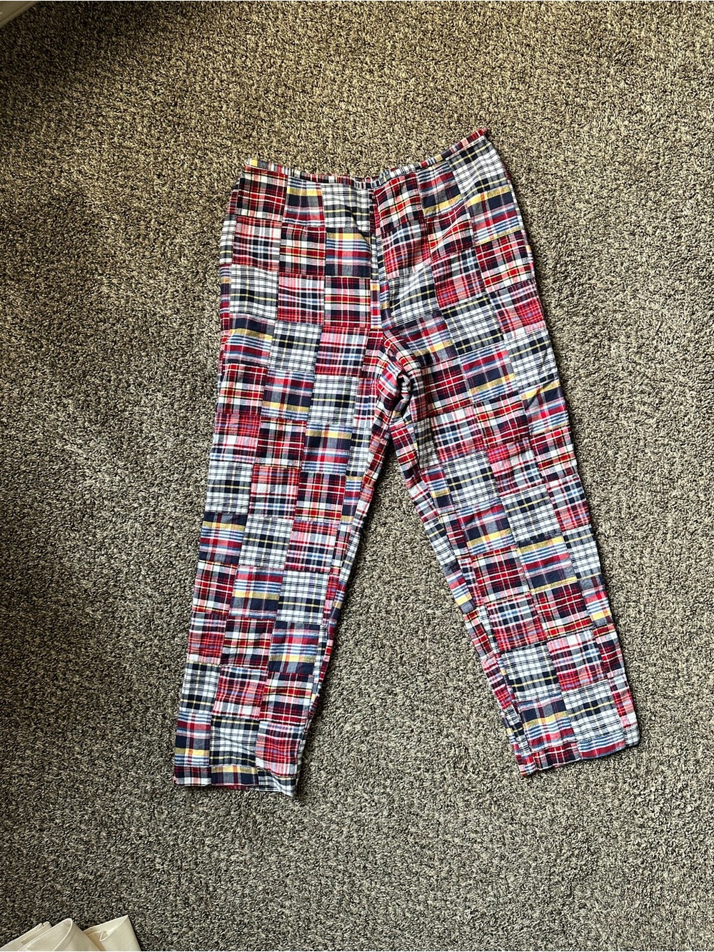 Talbots Red Multi Plaid Cropped Pants